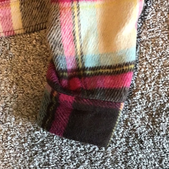 Wild Fable Medium Plaid Cropped Coat Boho Brown Pink Button Up - Picture 3 of 5